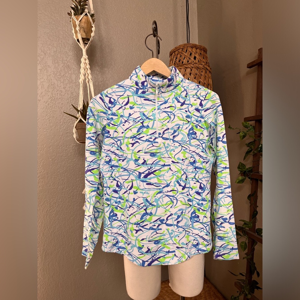 ▪️IBKUL Womens Long Sleeve Multi Color 1/4 Zip Mock Neck UPF 50+ Athleisure XS